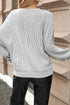 Ribbed Knit Round Neck Drop Shoulder Lantern Sleeve Top